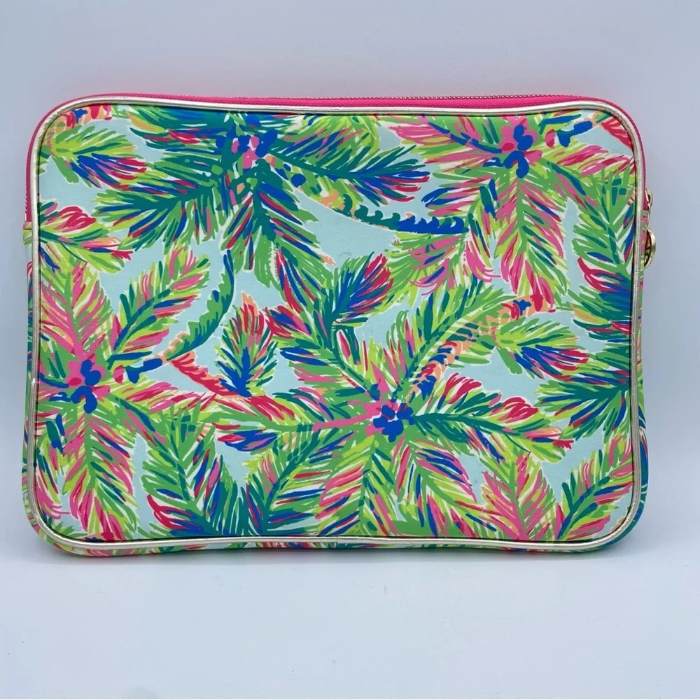 Lilly Pulitzer Padded Laptop Case Green/Pink